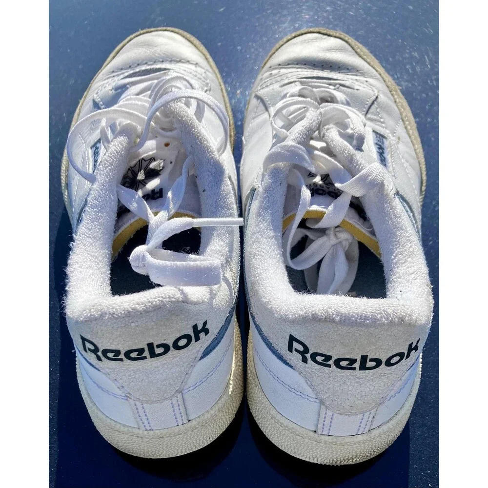 Reebok White Leather Shoes Mens 8.5 Classic Lace Up Low Top Casual Sneakers